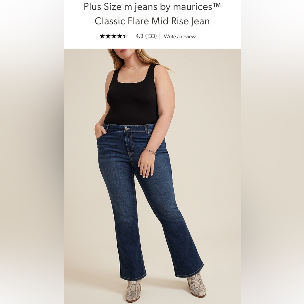 Maurices Plus Size Flare Jeans - Dark Blue